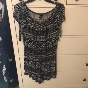 A black and white romper